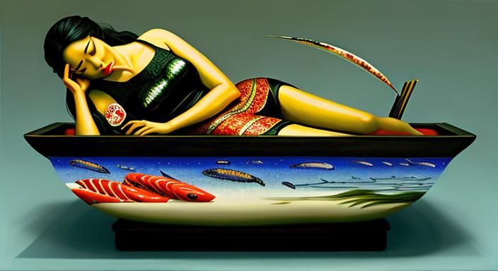 Surreal Photorealistic Dream of Sushi
