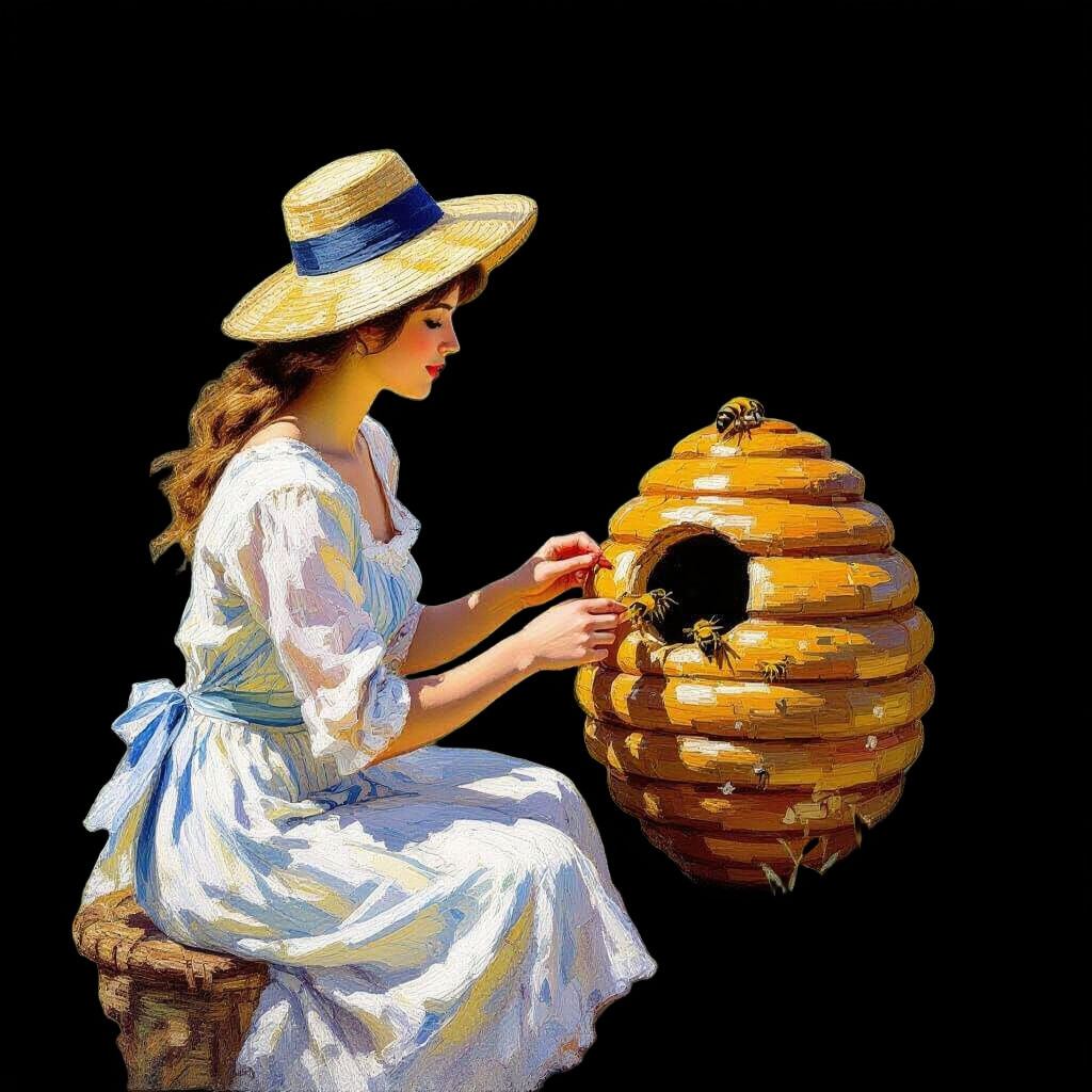 Woman Builds Beehive House in Impressionist Garden