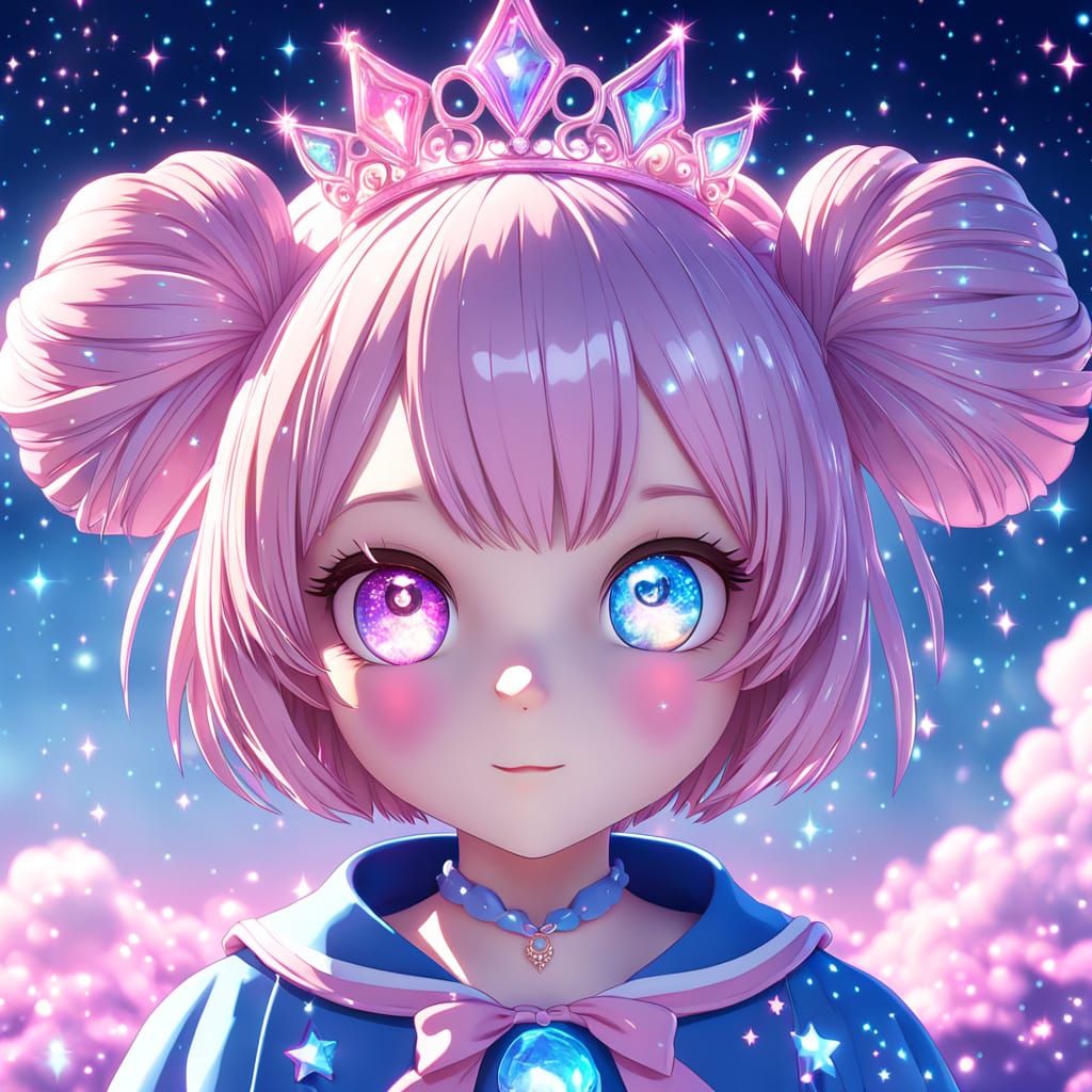 Panda Magical Girl in Pastel Anime Art