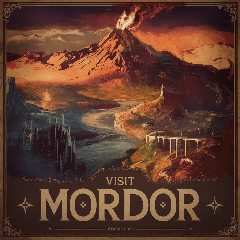 Visit Mordor: Vintage Travel Poster Art
