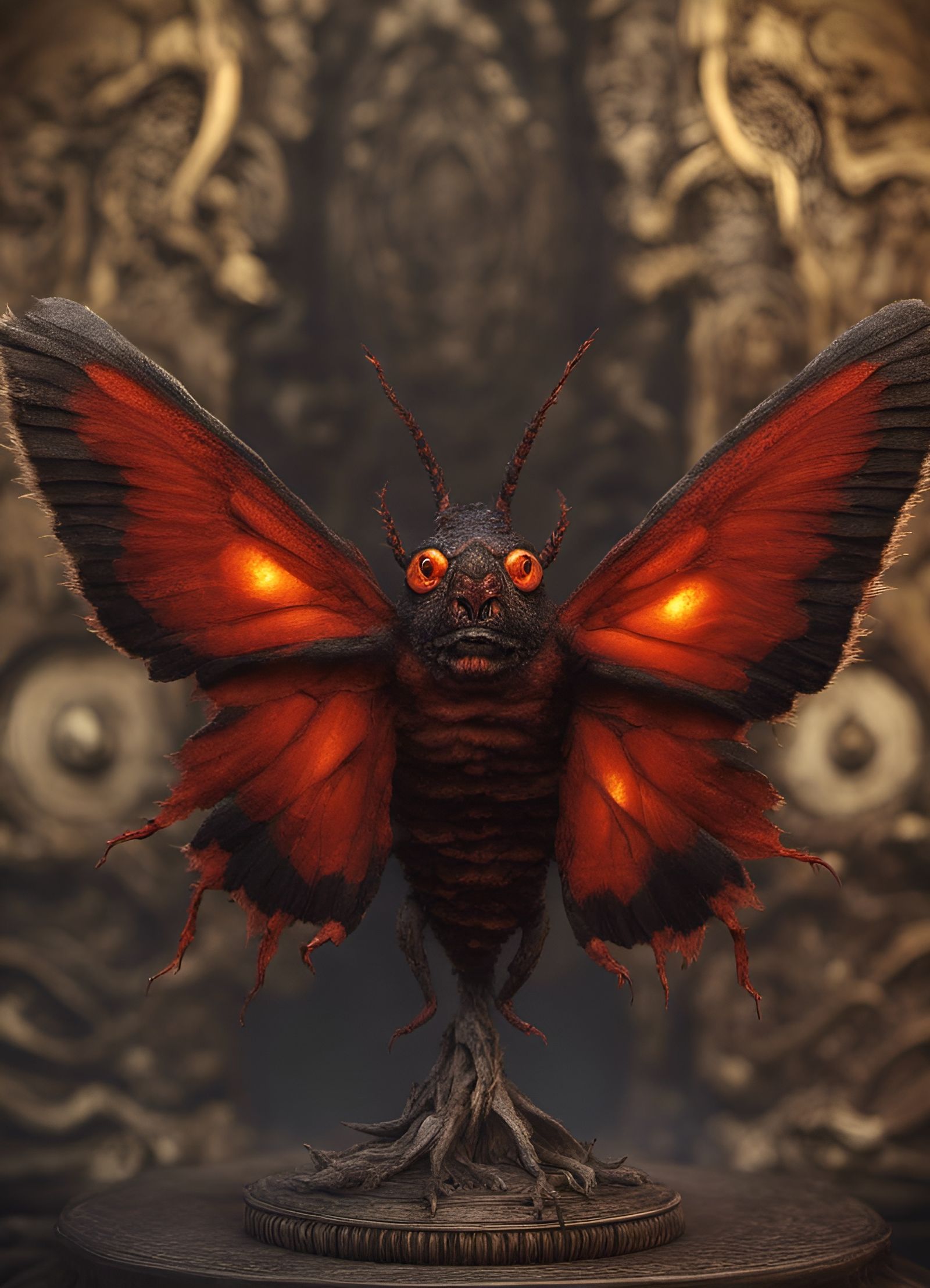 Diplomatic Bird in Diorama with Expressive Eyes