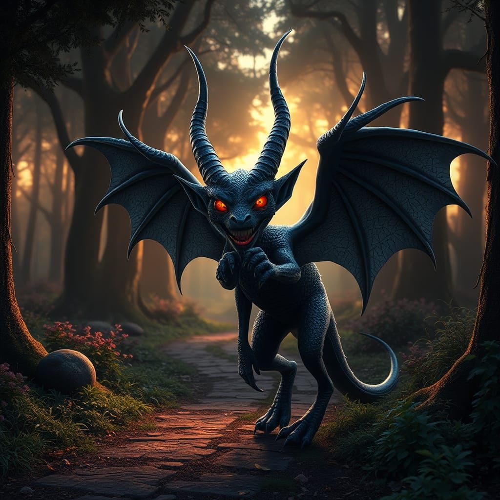 Mystical Forest Creature Peddling Wares: 3D Digital Art