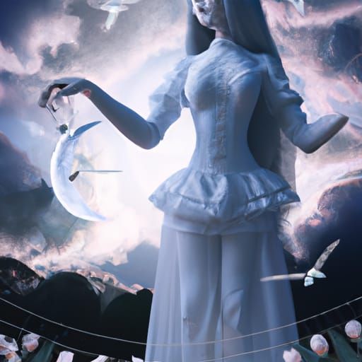 Anime Puppet Girl in Fantasy Matte Painting