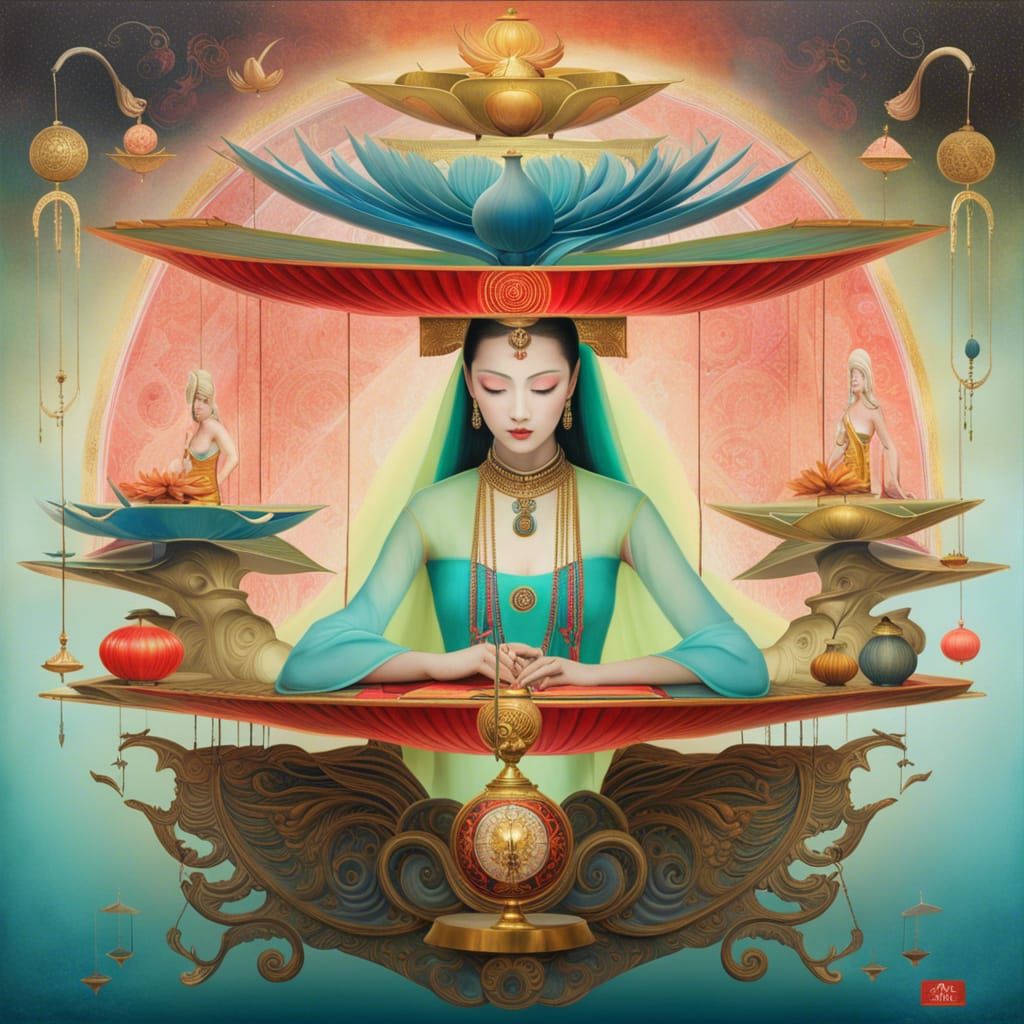 Libra in Surrealist Watercolour Style