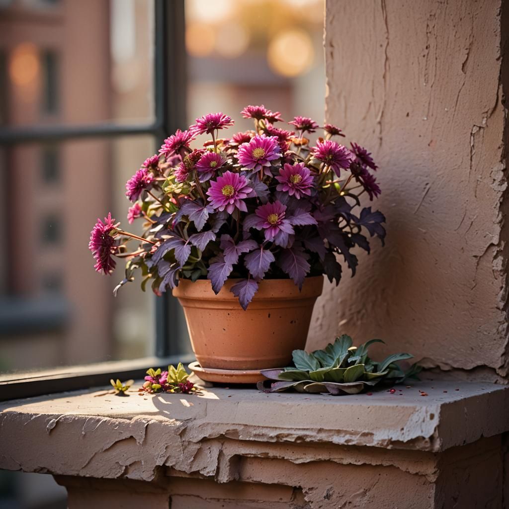 Botanical Fine Art Photo of Burgundy and Pink Flowers