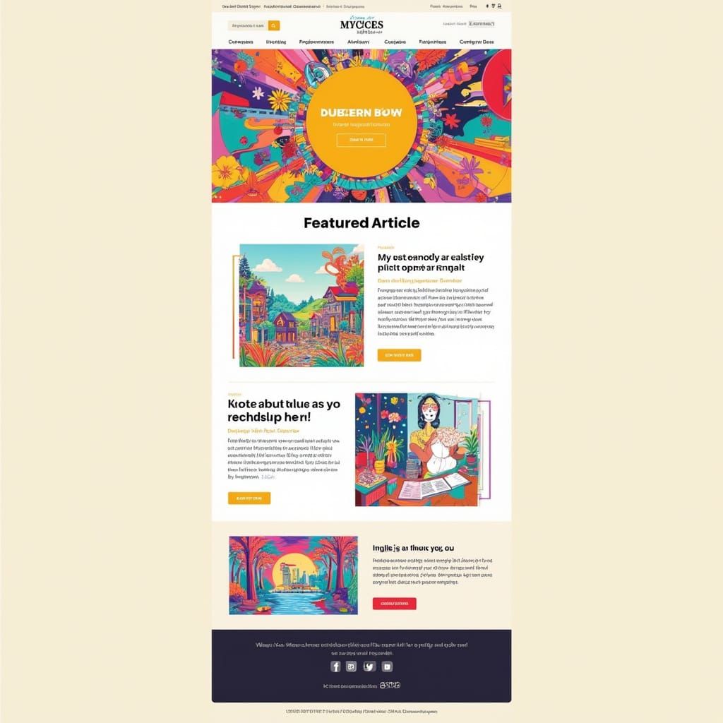 Vibrant Email Template with Logo, Featured Article, and Cont...