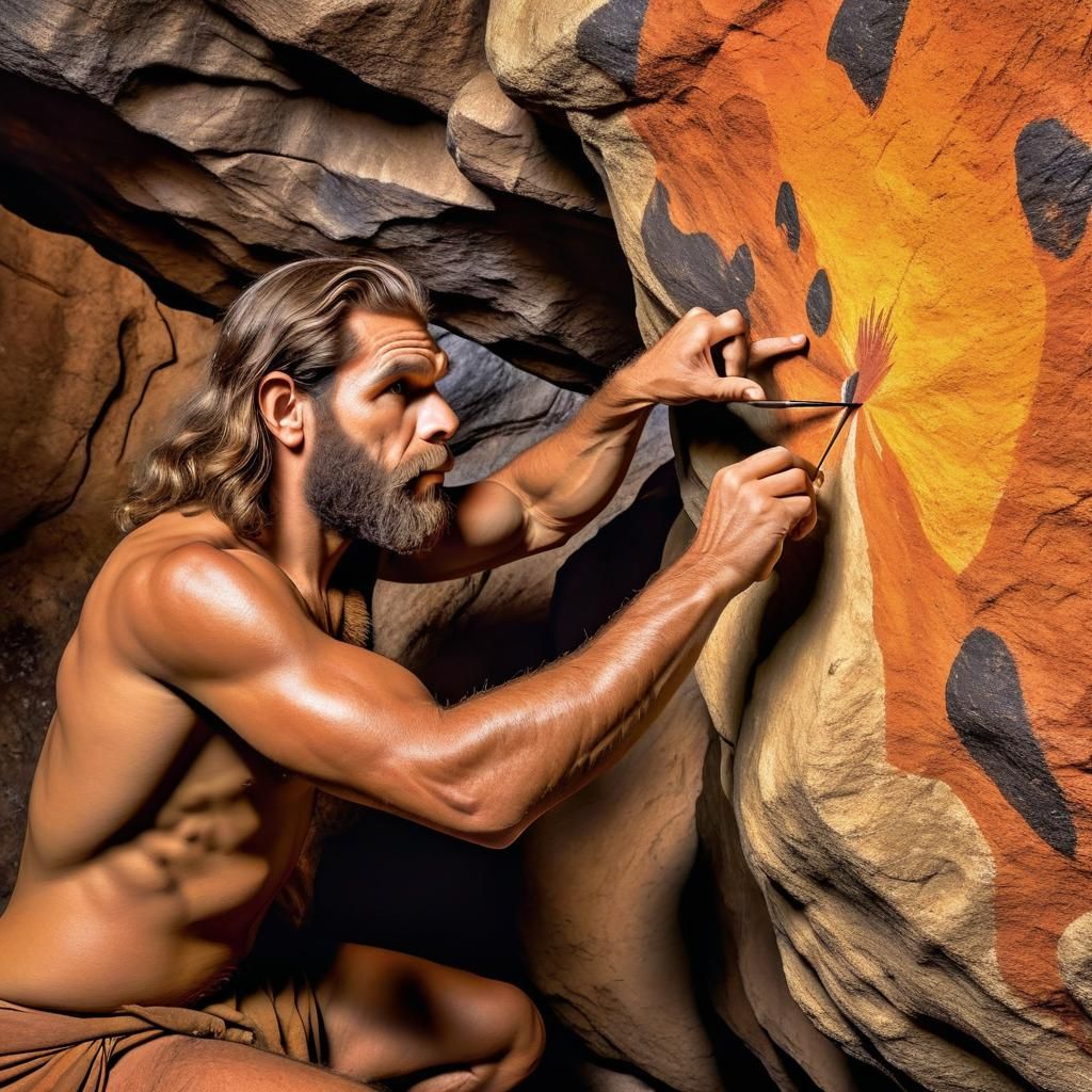 Caveman's Golden Hour Cave Painting: National Geographic Sty...