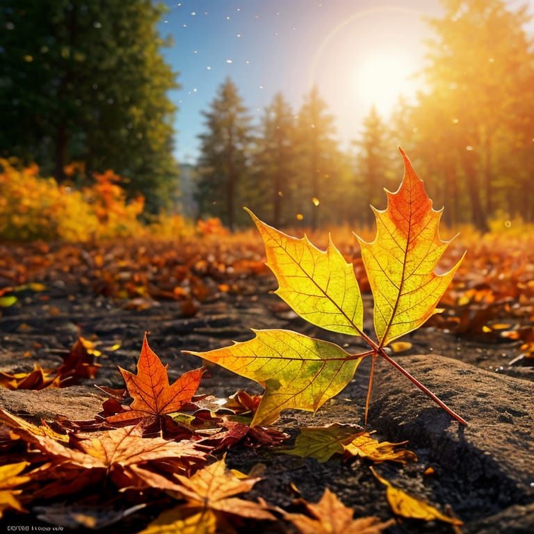 Crying Autumn Leaves with Rainbow Frost