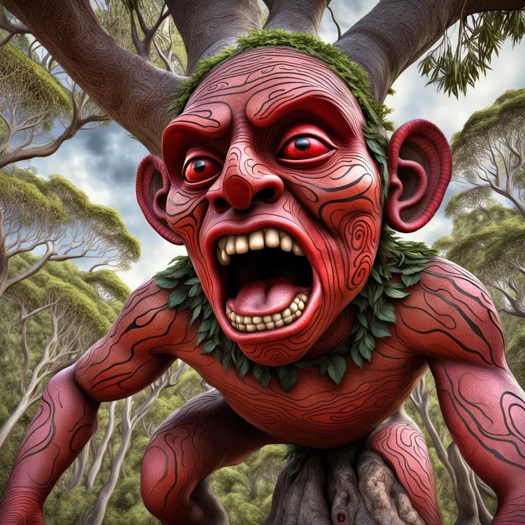 Hyperrealistic Yara-ma-yha-who with Large Head and Mouth