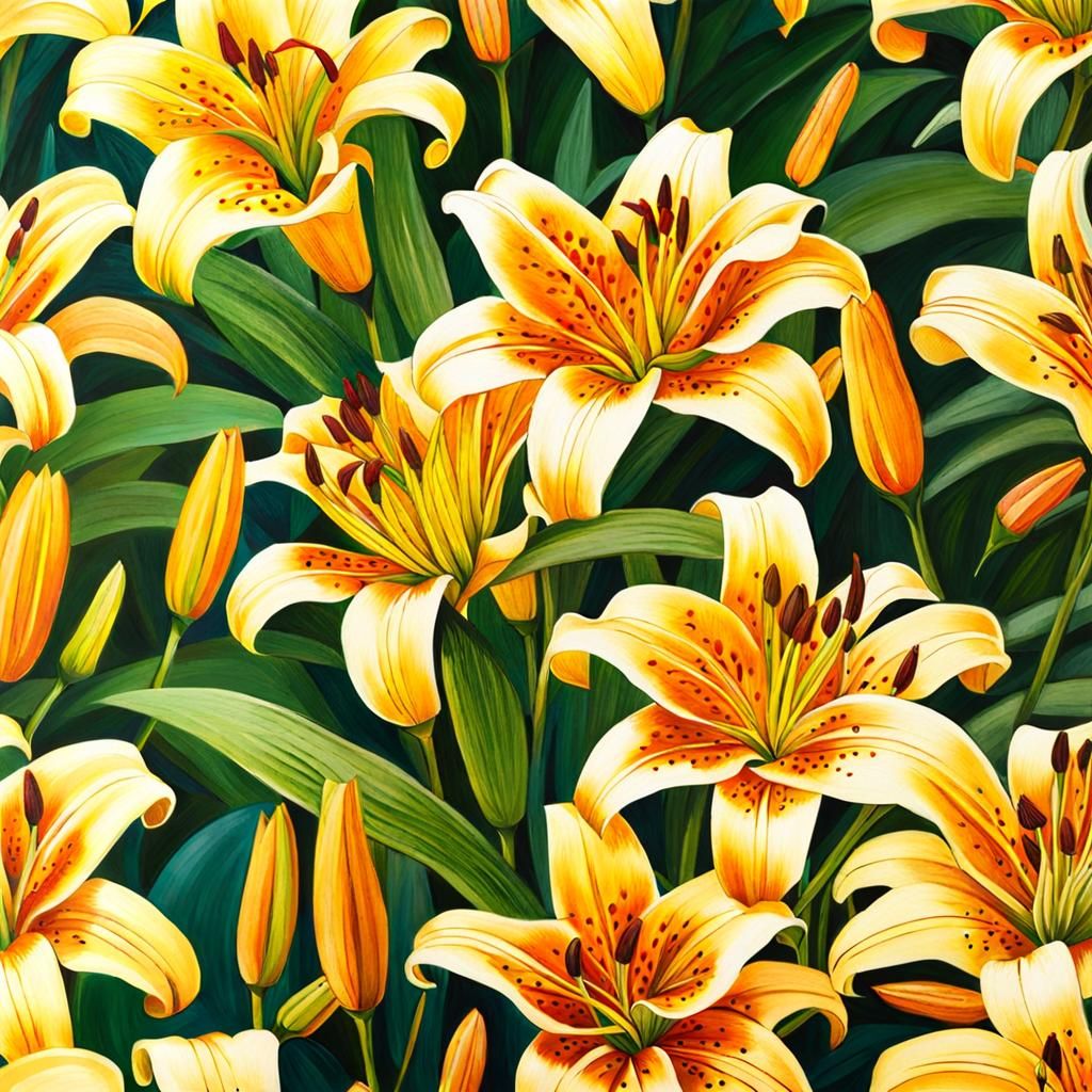 AI Generates a Field of Lilies