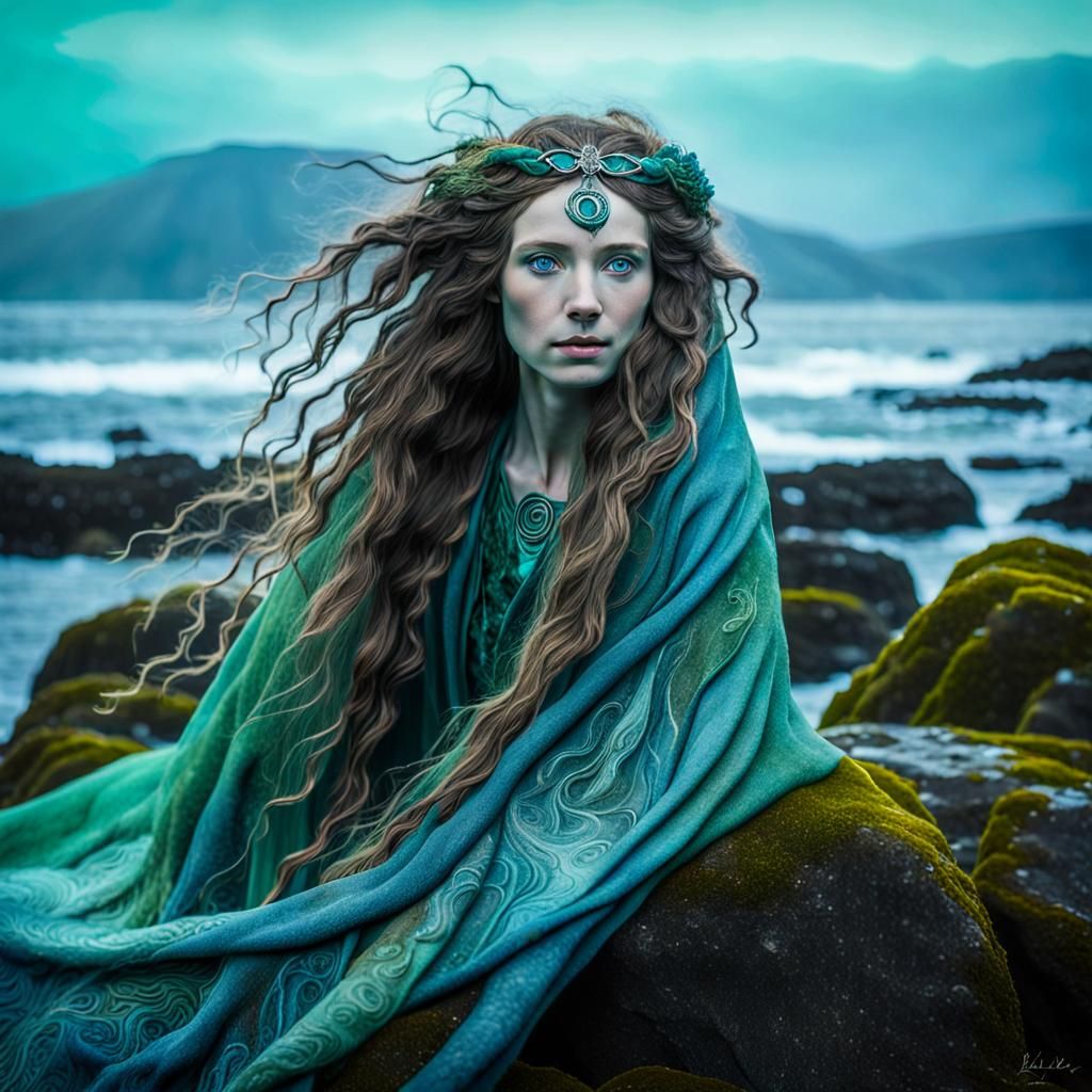 Mystical Celtic Selkie on Scottish Shoreline