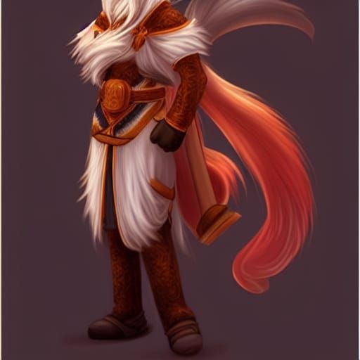 Mystical Male Kitsune Druid of the Forest