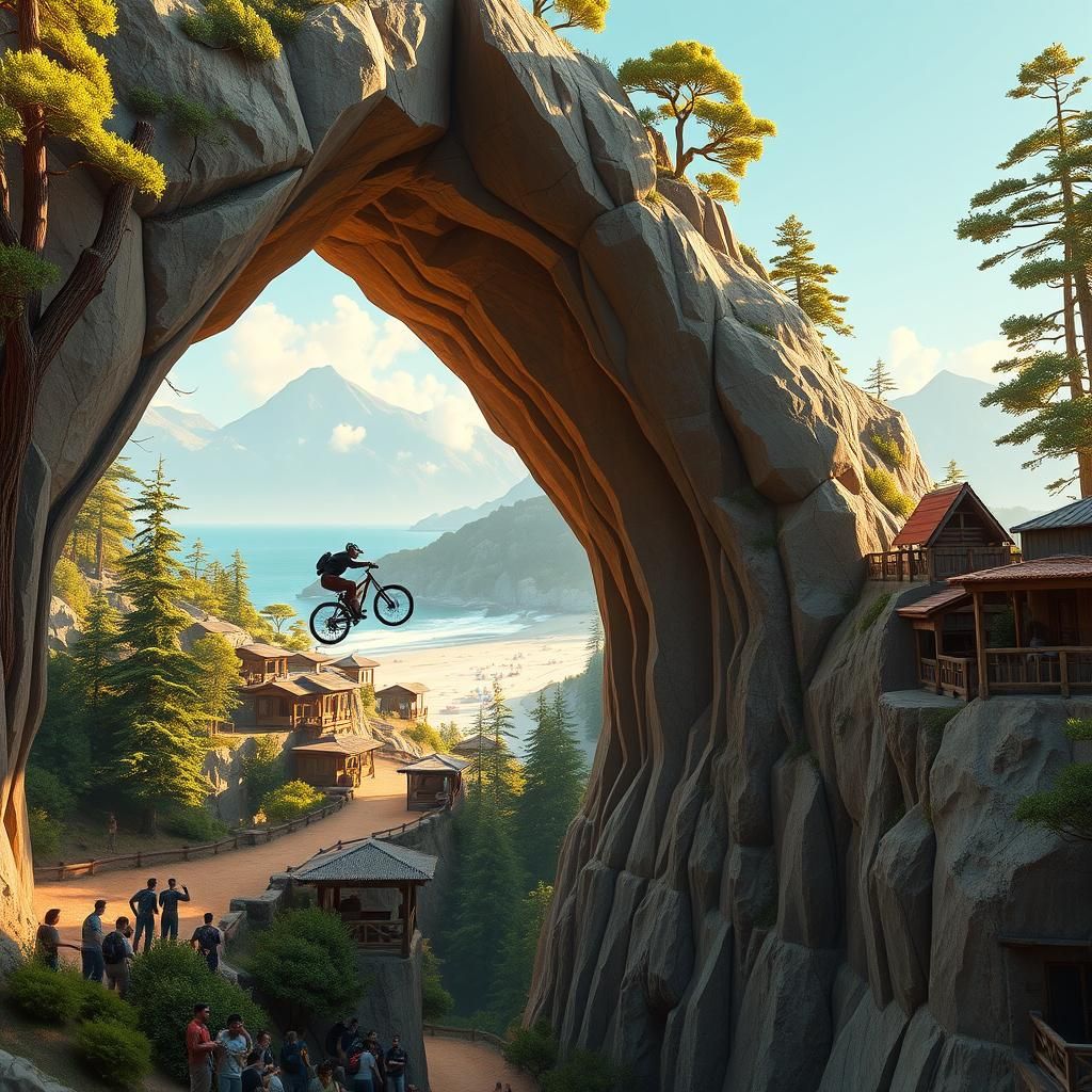 Vibrant Low Poly Mountain Pass Scene