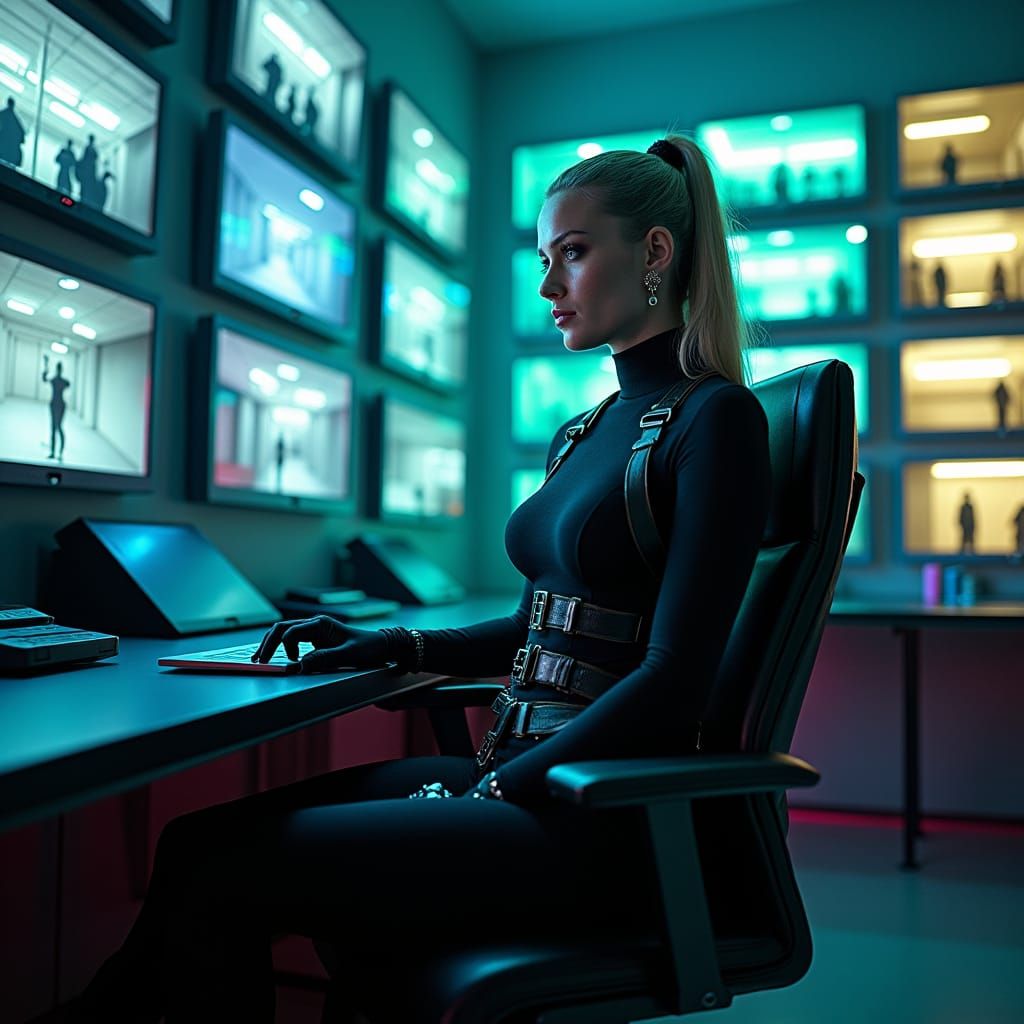 Prison Governess in Dystopian Setting, Fantasy Concept Art