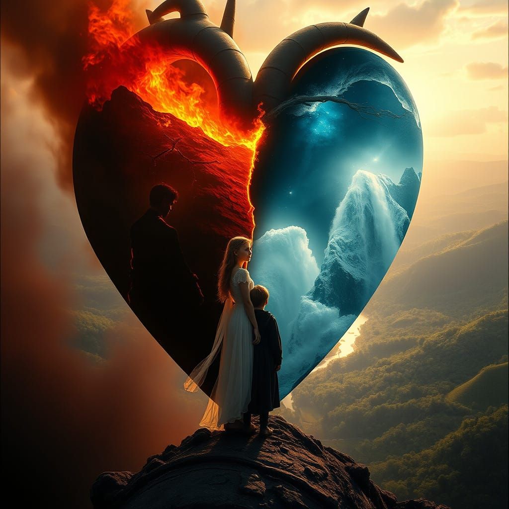 Ethereal Dichotomy: A Heart Divided Between Heaven and Hell