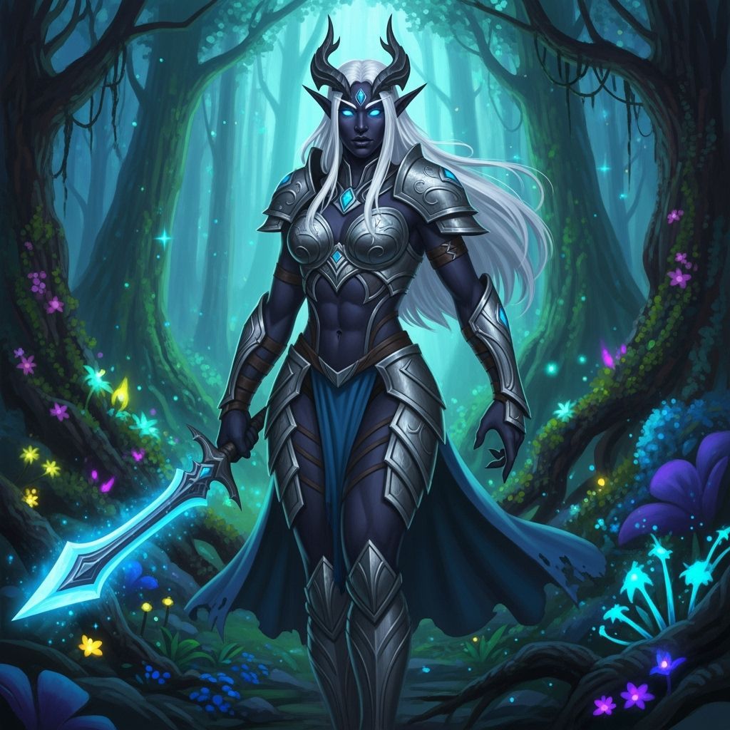 Elf Warrior in Retro Sci-Fi Style