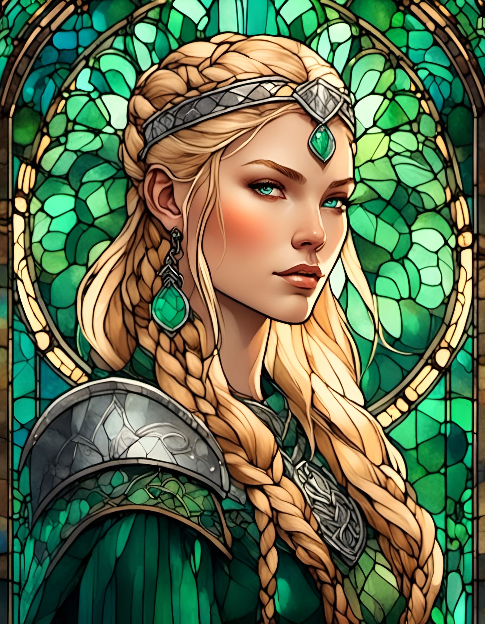 Stained Glass Shield Maiden ⚒️