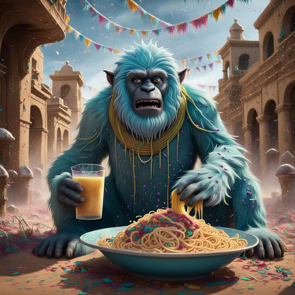 Yeti's Serengeti Energy Drink Party: Detailed Matte Painting