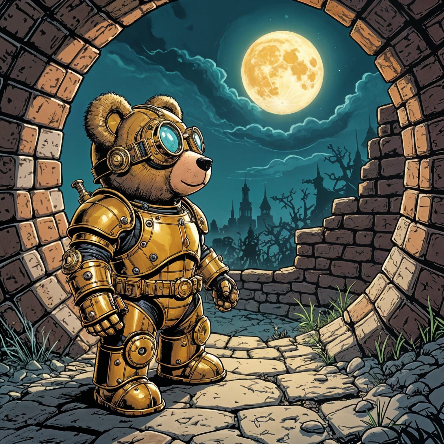 Teddy the Bear, steampunk crime-fighter.