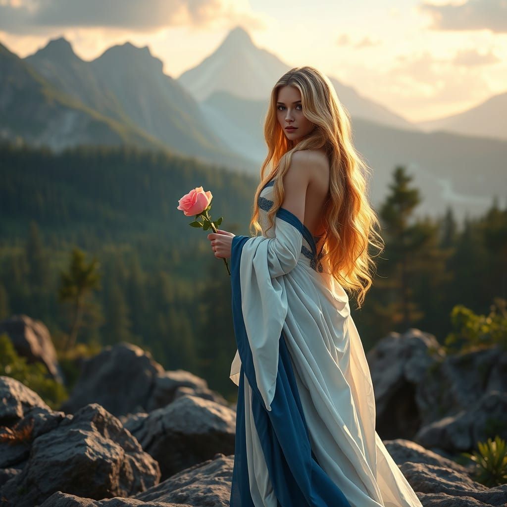 Ethereal Beauty in a Renaissance Landscape