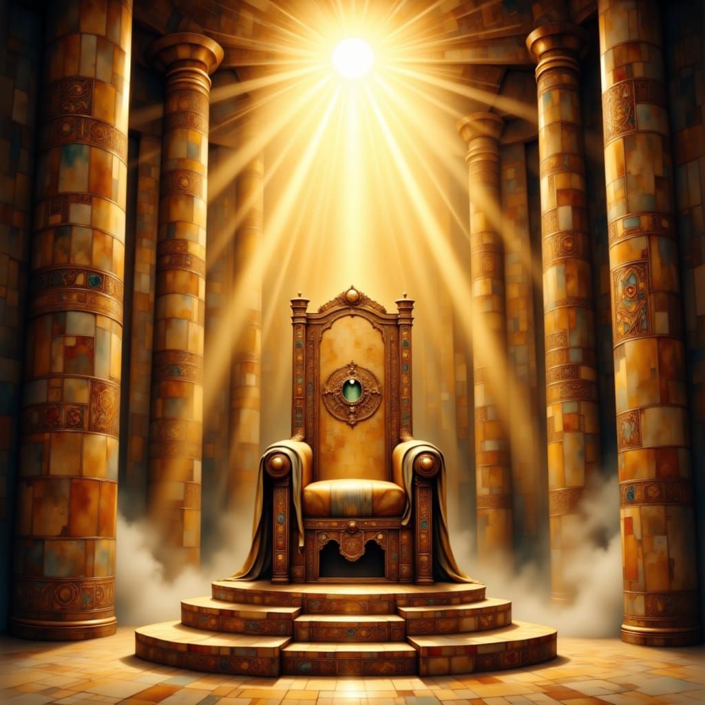Egyptian Throne Illuminated by Divine Light