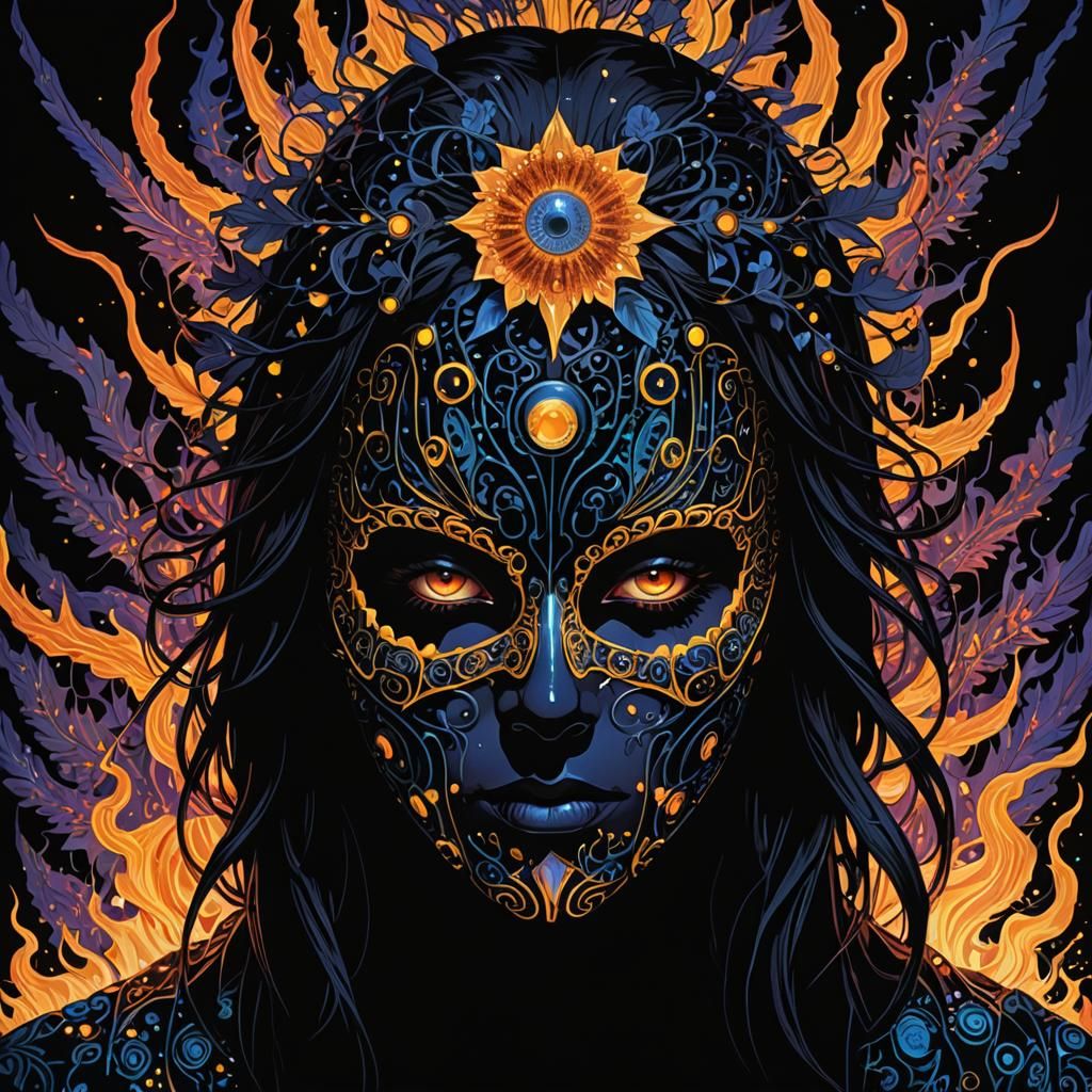 Detailed Horror Art with Purge Mask