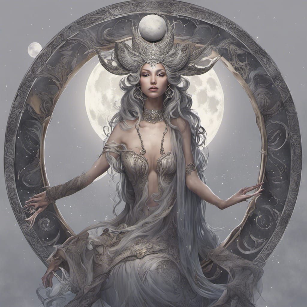 AI Generated Image of a Moon Goddess