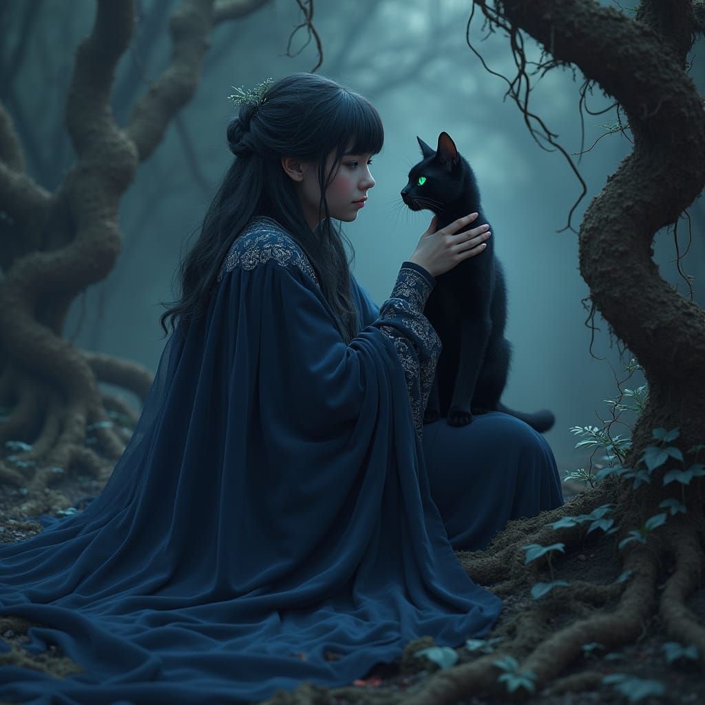 Enchanted Girl Surrounded by Whispers of the Forest