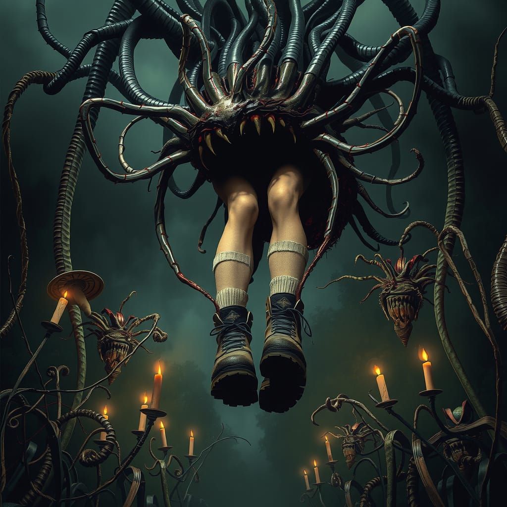 Man-Eating Plant in Gothic Horror Garden