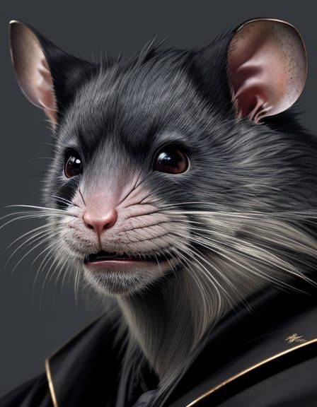 Hyper-Realistic Rat Creature Portrait in Digital Art