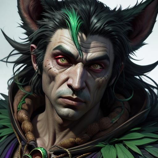 Hyperrealistic Batboy Druid Splash Art