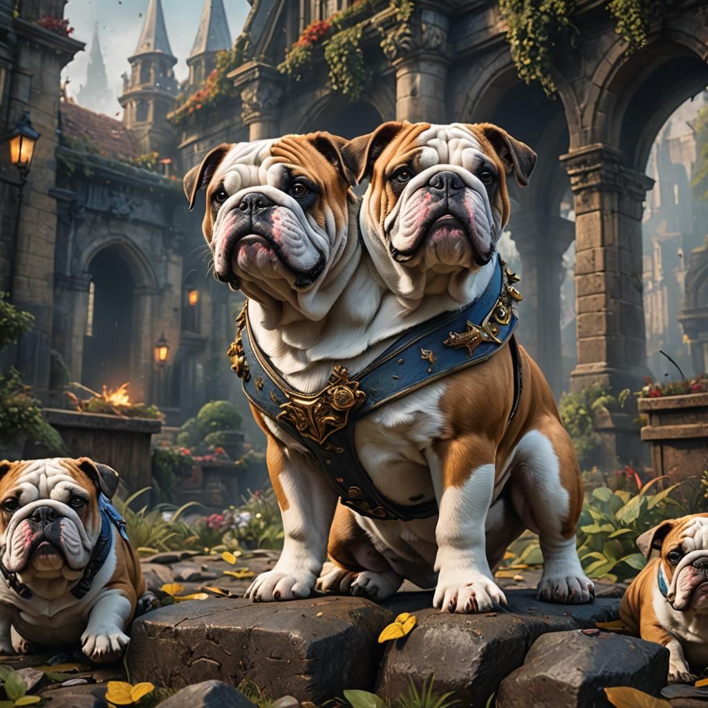 Detailed English Bulldog Matte Painting