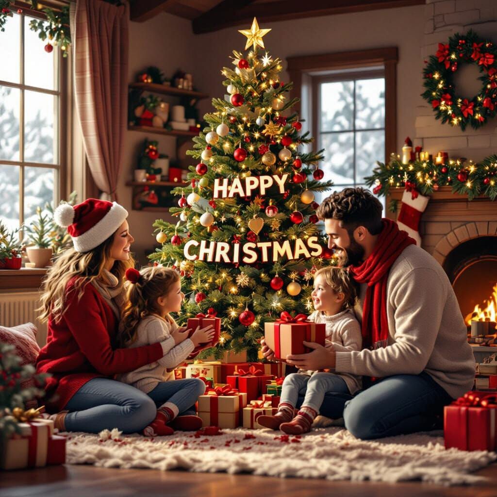 Cozy Christmas Home With Joyful Gift Giving