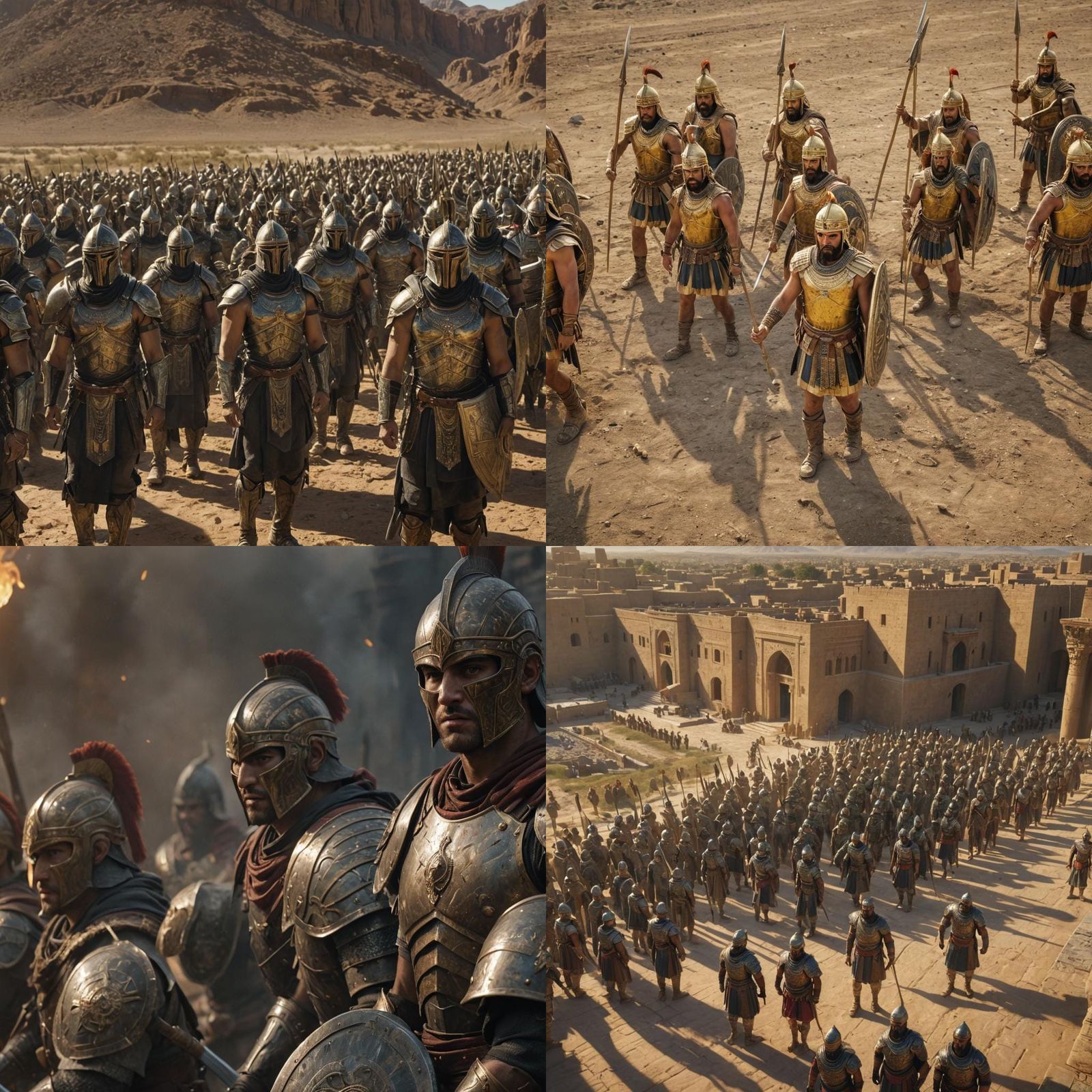 Babylonian Soldiers Inspired by the Movie 300 in 4K