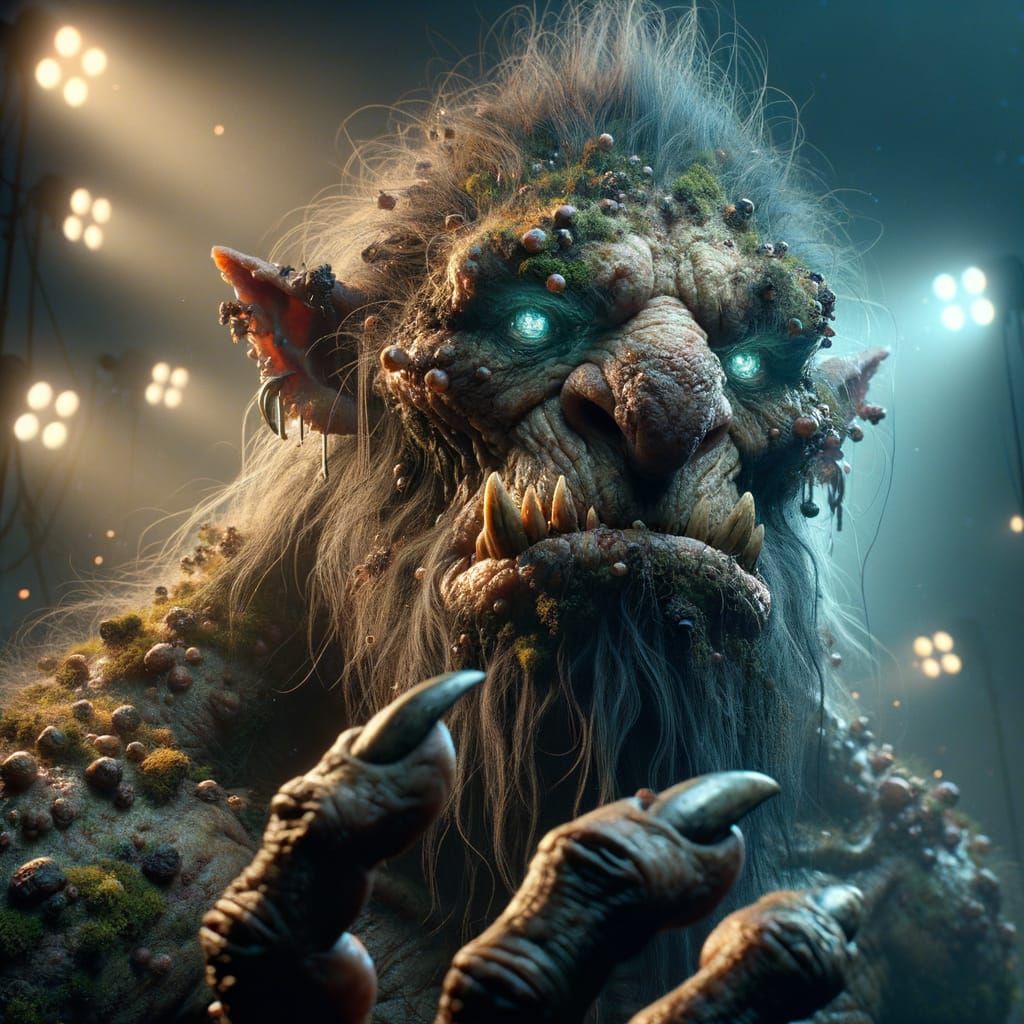 Hyperrealistic Mythical Troll in Dramatic Cinematic Lighting