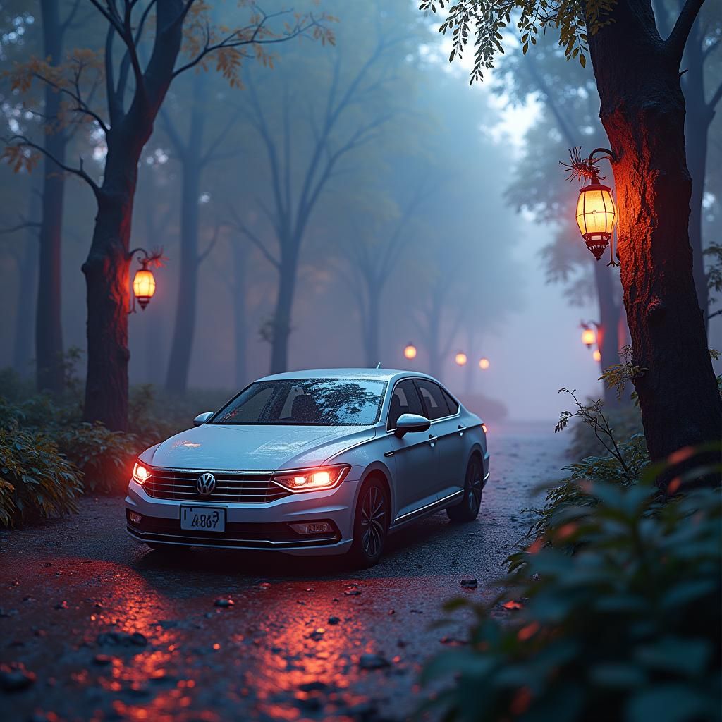 Passat in Dreamlike Fantasy Landscape, Matte Painting