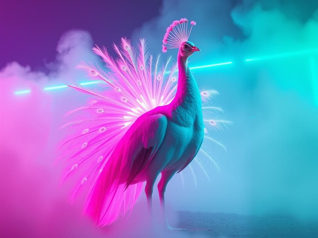 A beautiful albino female peacock.