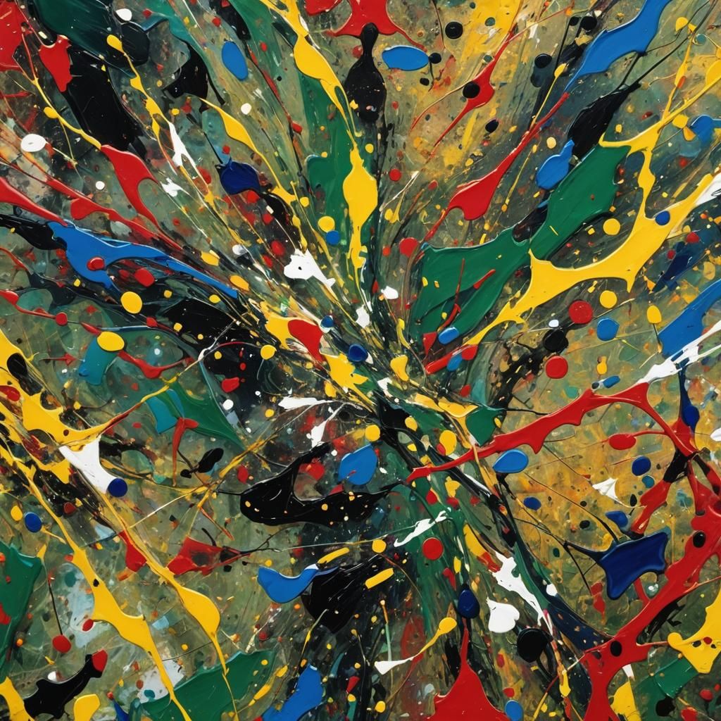 Abstract Expressionism Close-Up in Hypnotic Colors