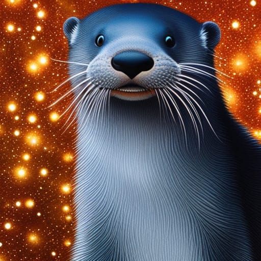 Adorable Otter in New York City, Digital Art