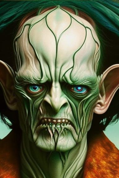 Gollum Portrait in Art Nouveau Baroque Style