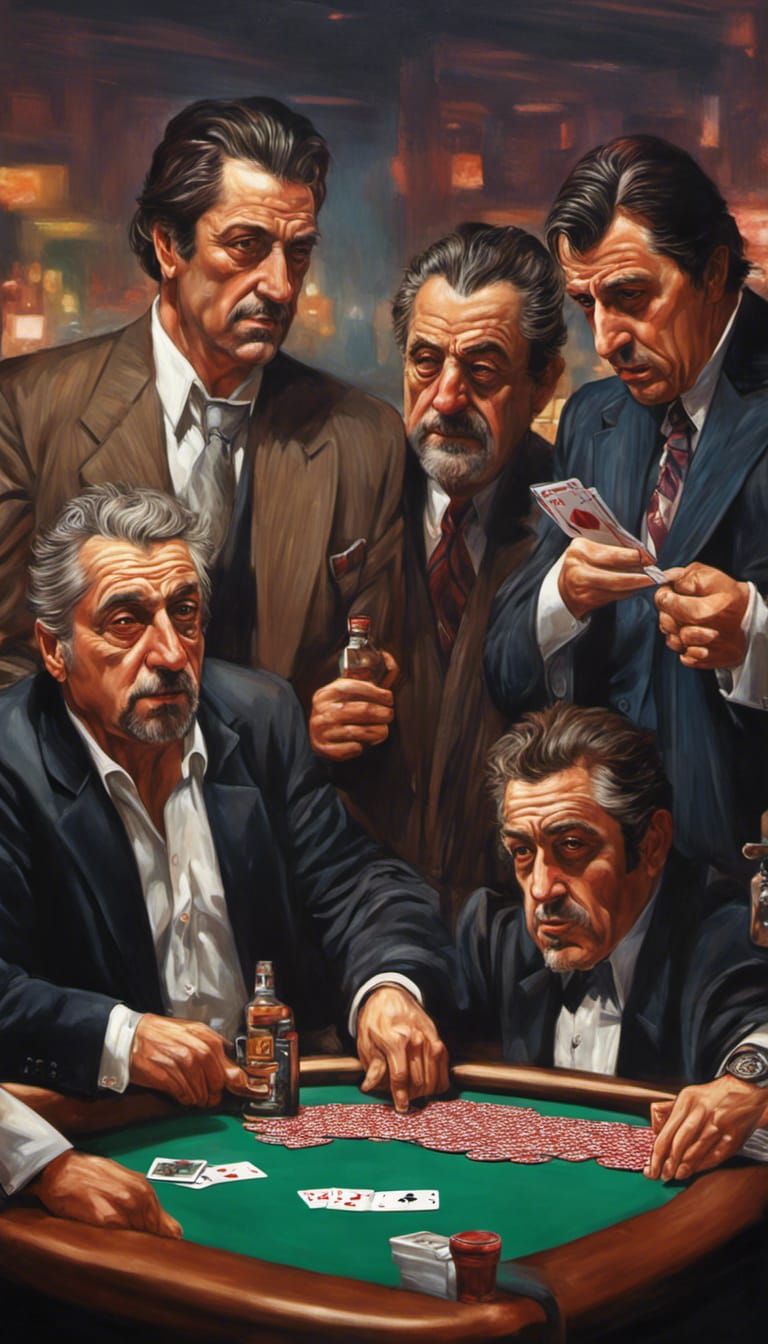 Poker Game in Chicago Club: Hyperrealistic Gangster Scene