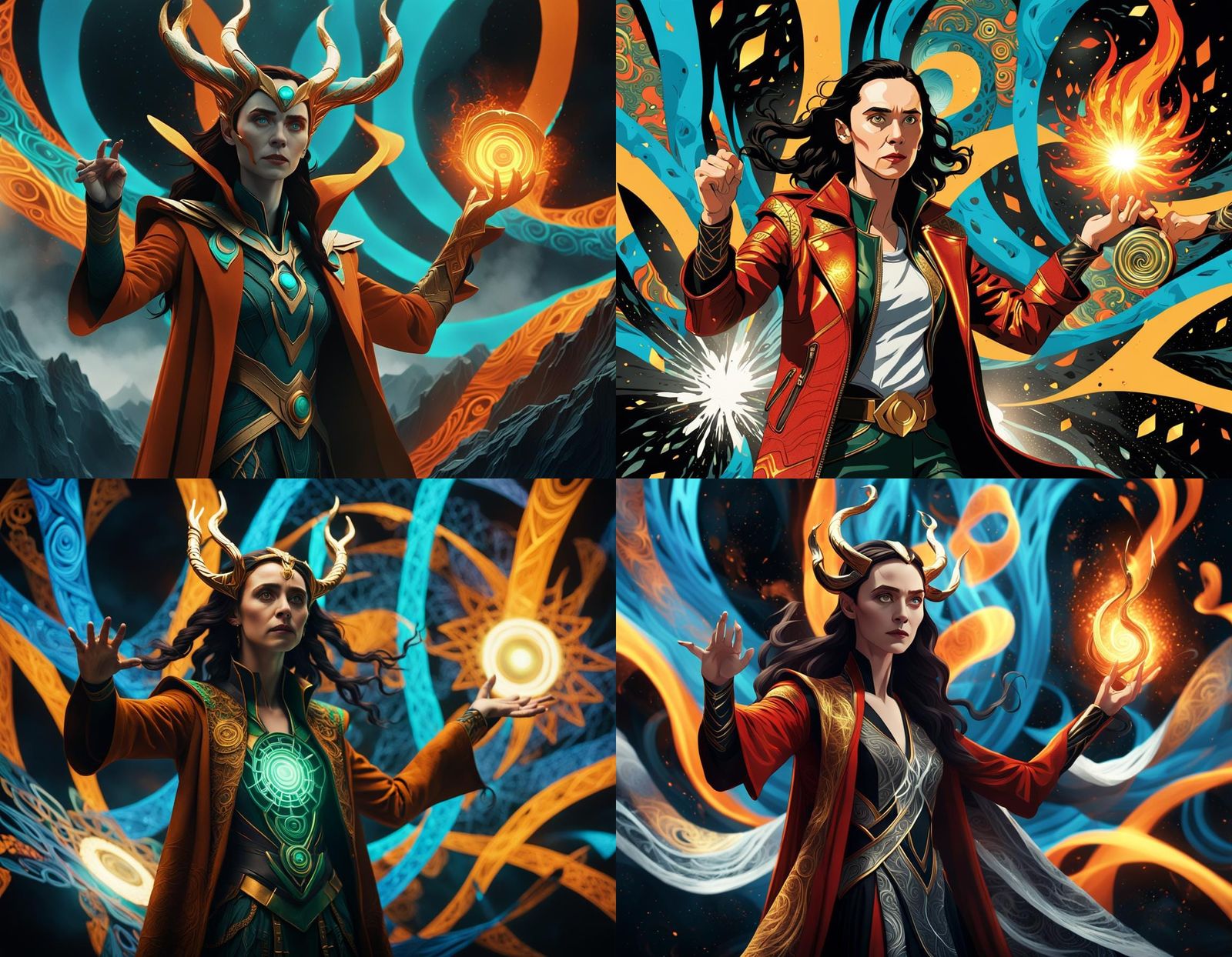 Female Loki as Film Director in Abstract Style