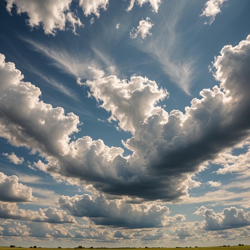Expansive Sky Over Open Field Landscape