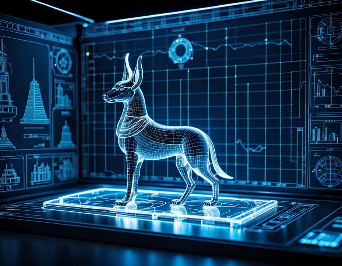 Anubis Hologram Blueprint in 3D