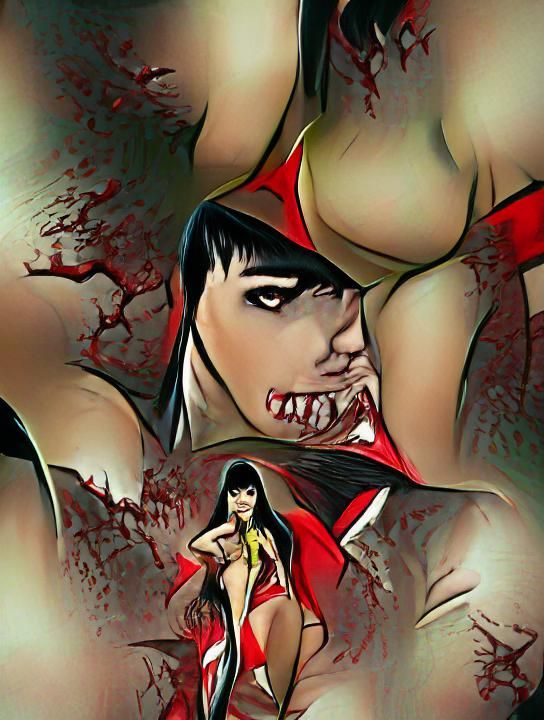 Vampirella in Edgy Comic Book Style