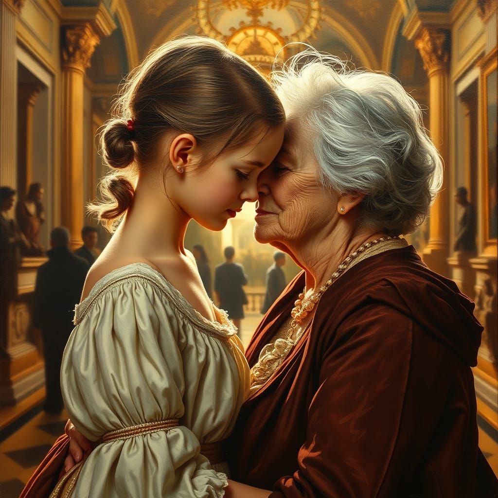 Baroque Museum: A Daughter's Affectionate Kiss