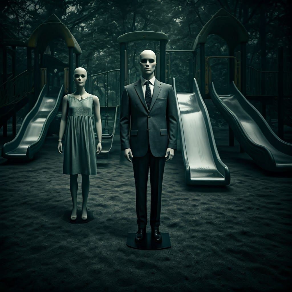 Eerily Incomplete Mannequins in Surreal Playground