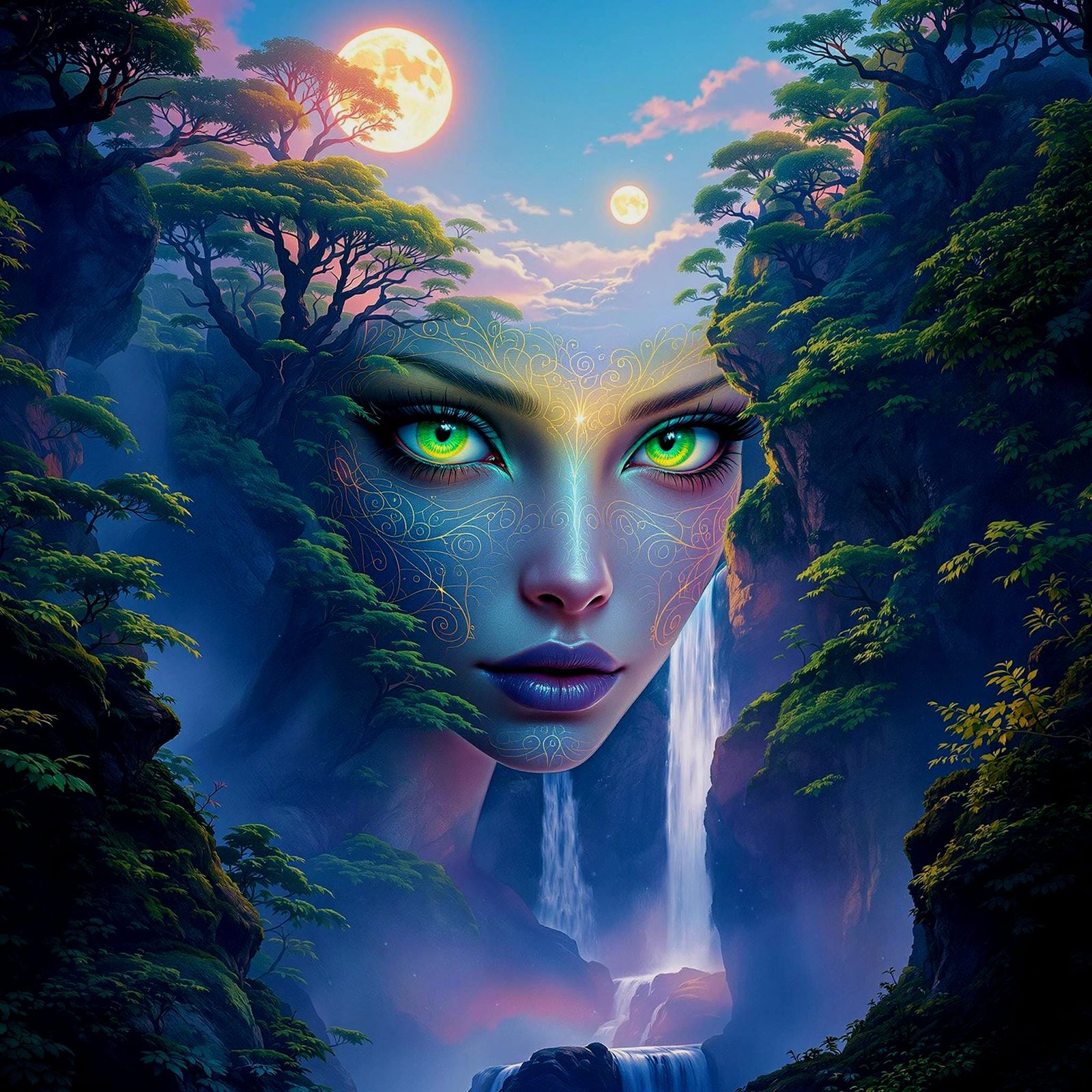 Photorealistic Alien Girl Portrait in Jungle Setting