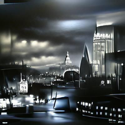 London Skyline in Winter Lighting