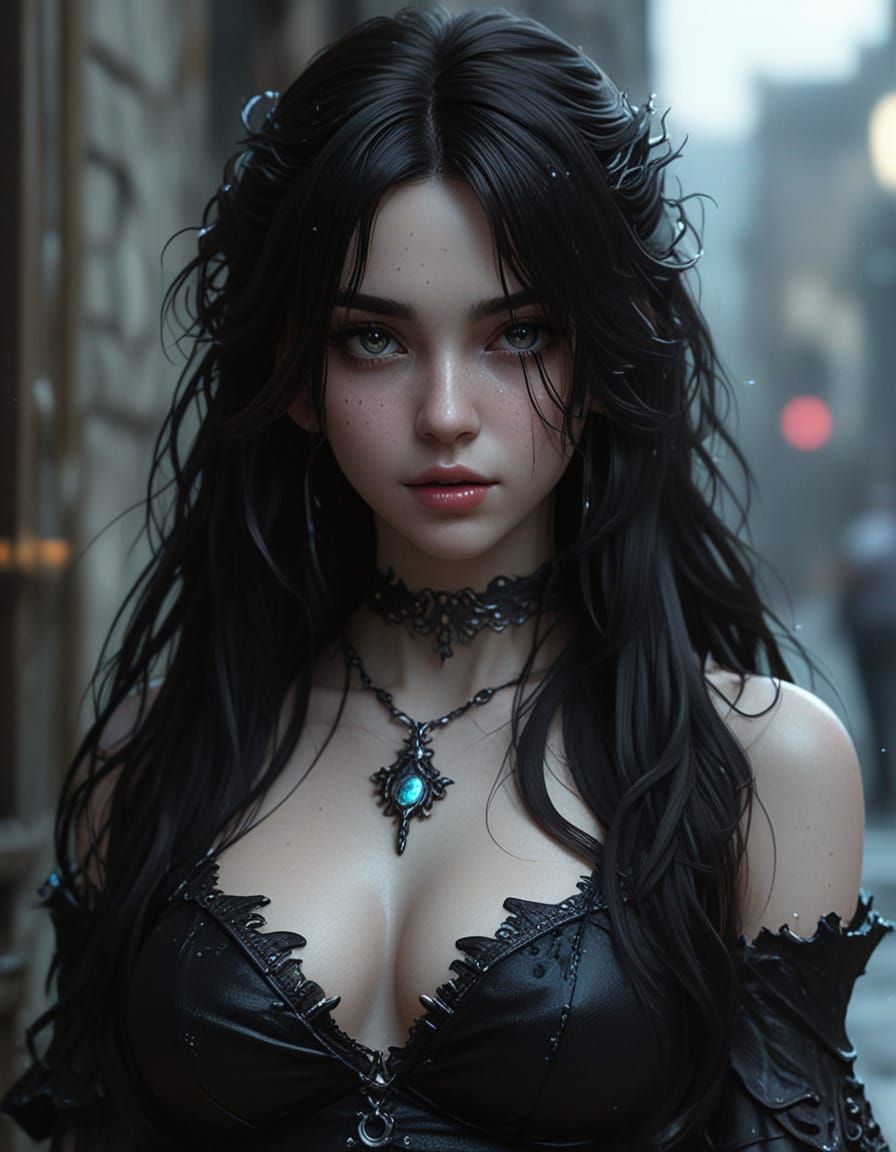 Pastel Anime Dragon Girl in Whirling Vapor